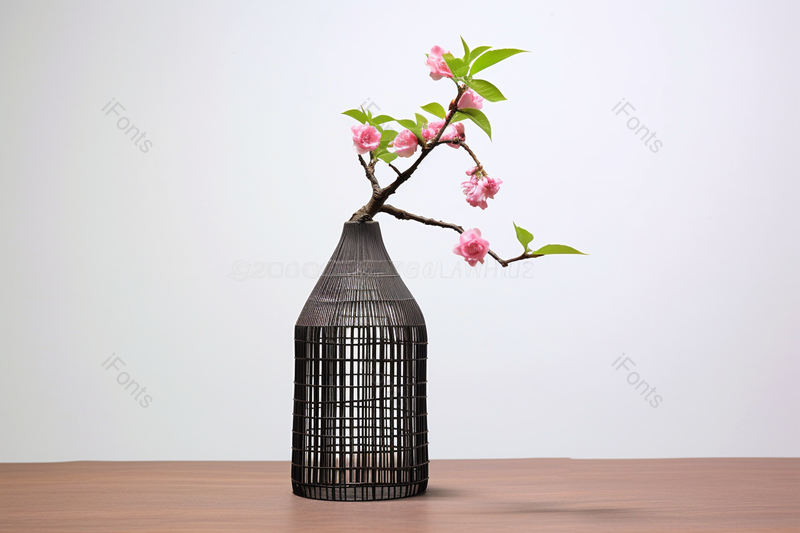 木桌上盛开的粉红色鲜花室内盆栽,高清,摄影图,摄影图片,图片大全,摄影图免费下载